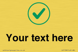 Custom plain background, green tick in circle sign